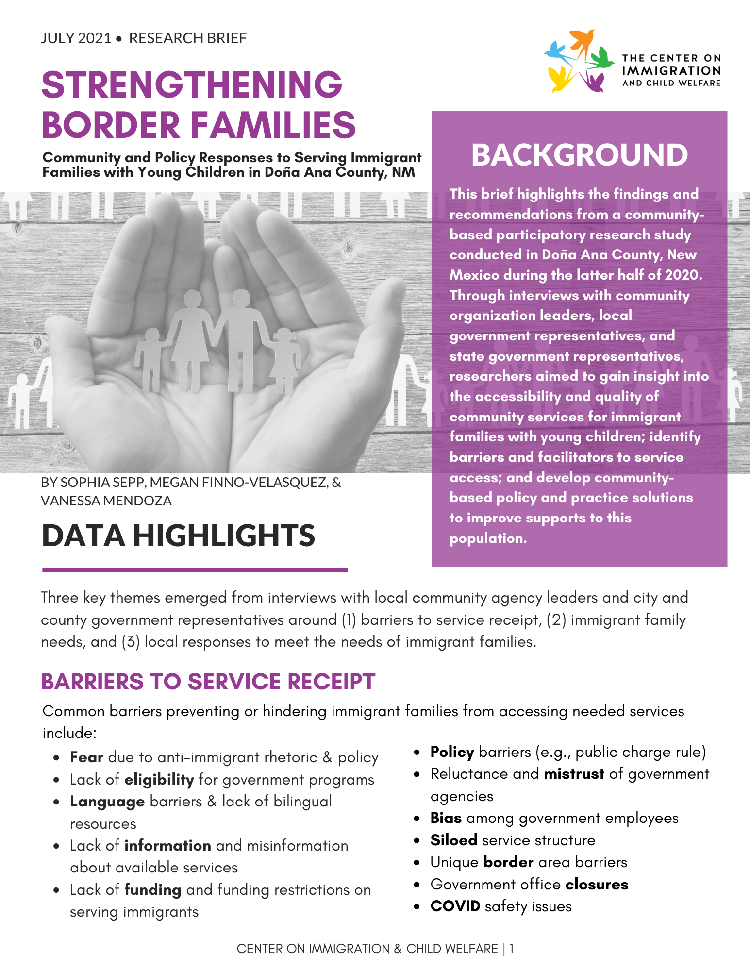 Research Brief - Strengthening Border Families
